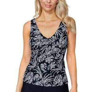 Island Escape Women's Printed Monterey Twist-Front Tankini Swim Top